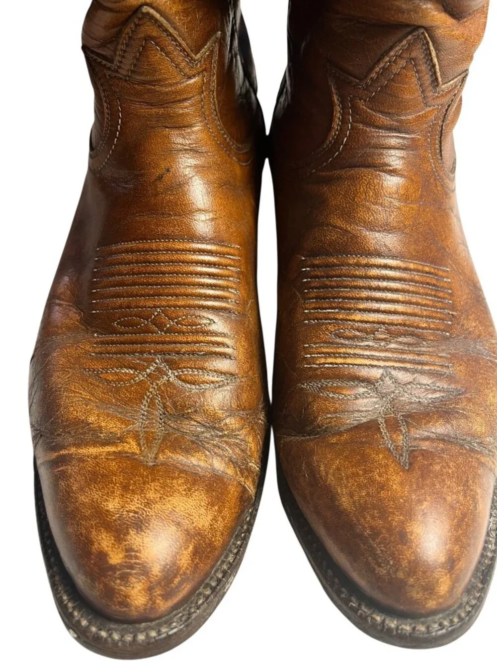 Tony Lama 5084 Vintage Mens Western Cowboy Boots Size 6.5 D Leather Cognac Brown
